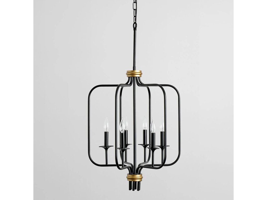 Laurie Iron Round Chandelier - Black - main image