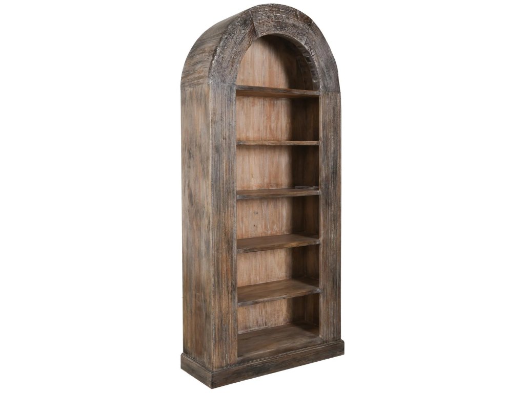 Alta Reclaimed Wood Arch Bookcase - Charcoal Haze - main image
