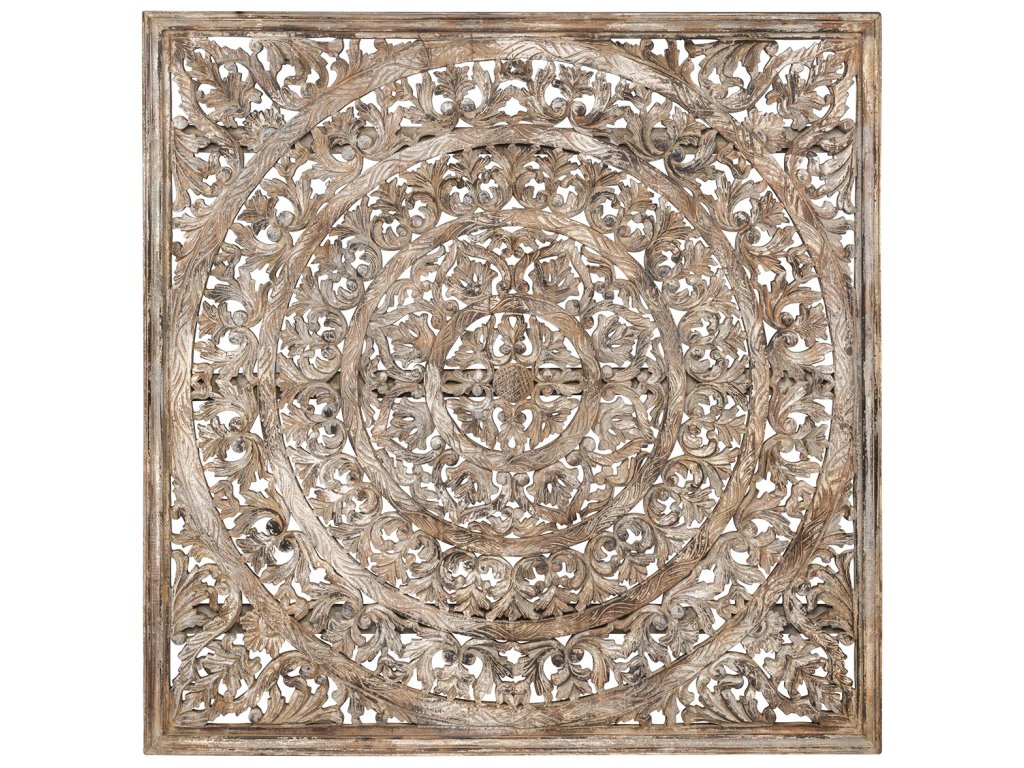 58" Square Wood Carved Panel - main image