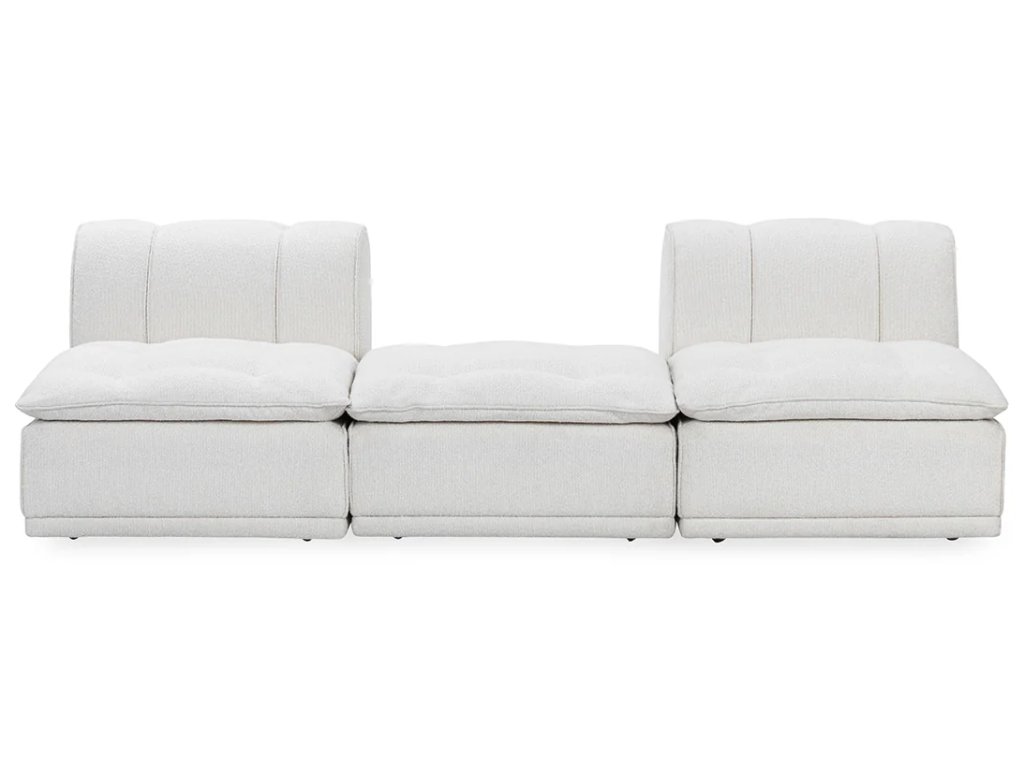 Haven Upholstered Modular 2pc Sectional w/ Ottoman - White - main image