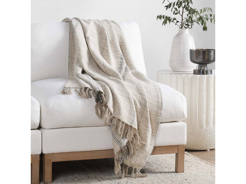 TC Ria Throw 50x70 - Natural/Black - main image