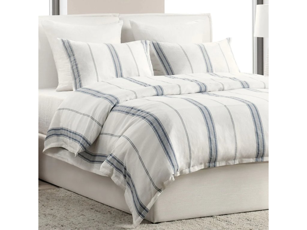 Jayson Linen Cashmere Duvet Collection - Blue Stripe - main image