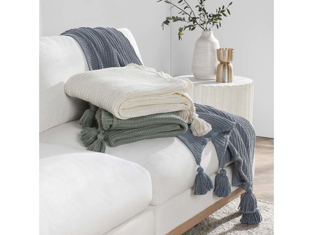TC Veda 50x70 Throw - Ivory - main image