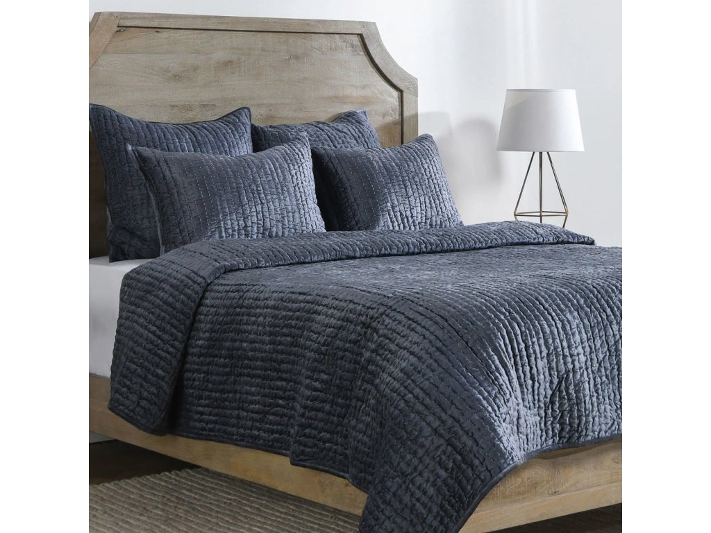 Bari Velvet Quilt Collection - Sea Fog - main image