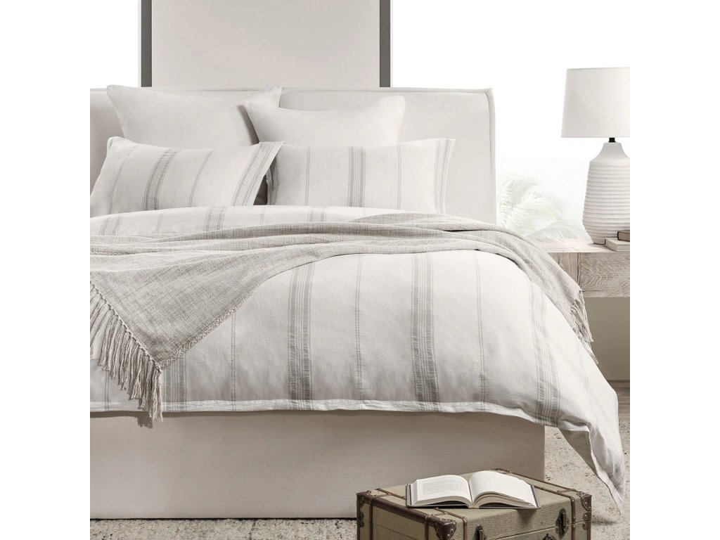 Jayson Linen Cashmere Duvet Collection - Gray Stripe - main image