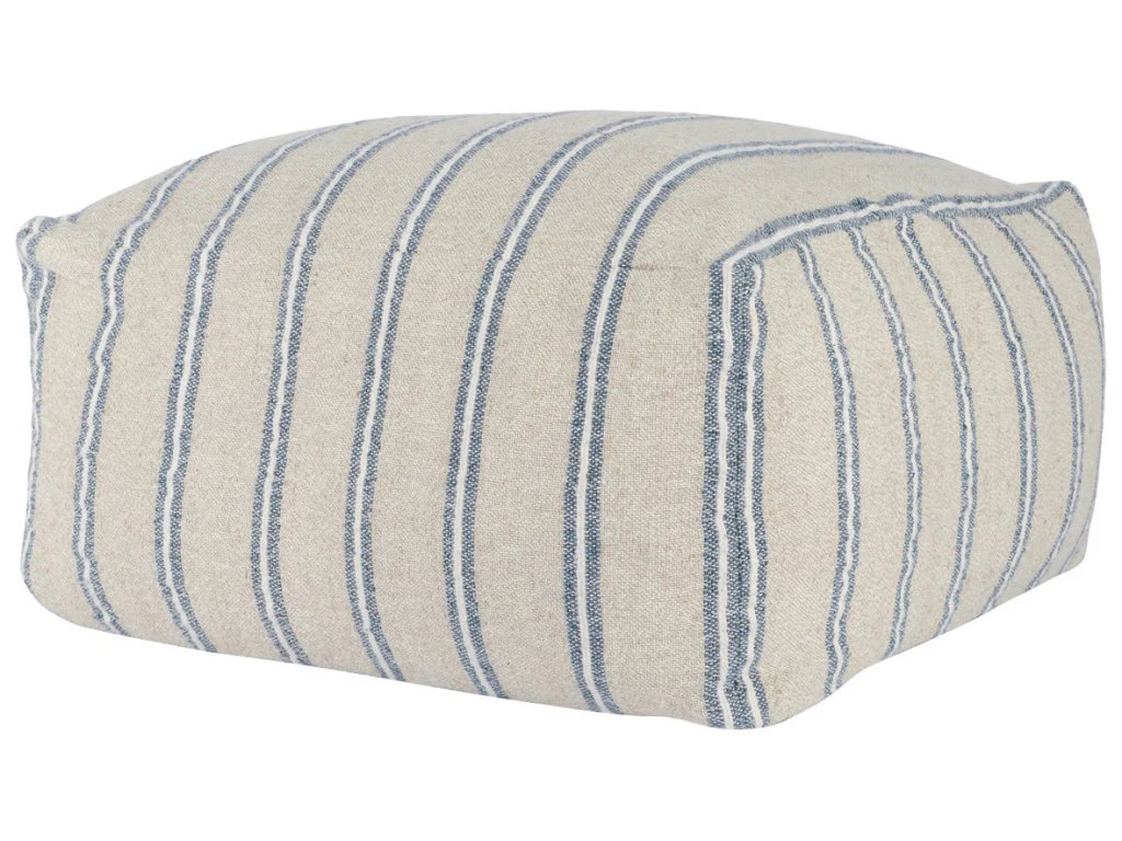 Delgada Natural/Blue Pouf - main image