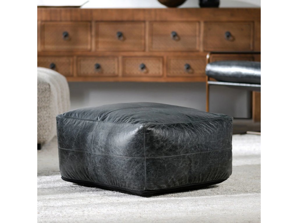 Leather Pouf - image 1