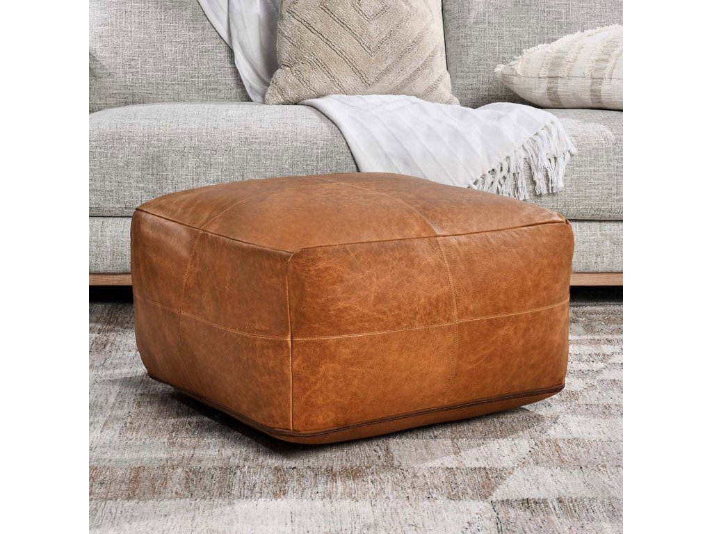 Leather Pouf - image 1