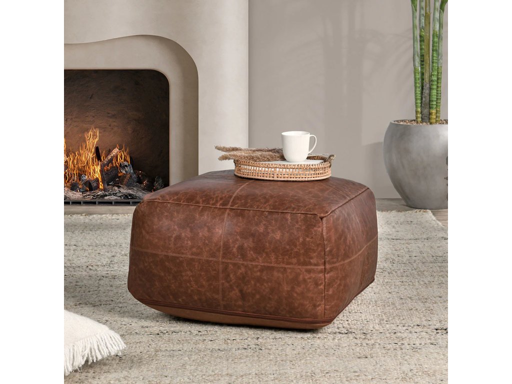 Leather Pouf - image 1