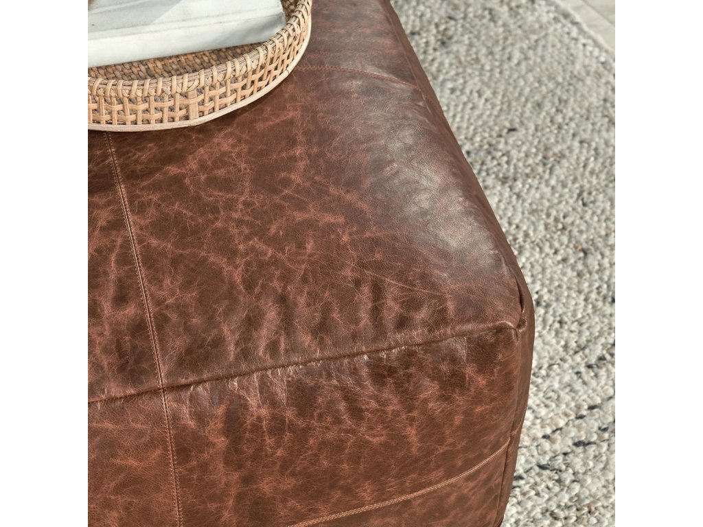 Leather Pouf - image 5