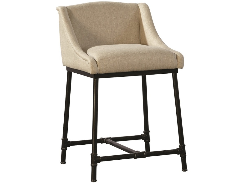 Linen & Iron Pipe Counter Stool - main image