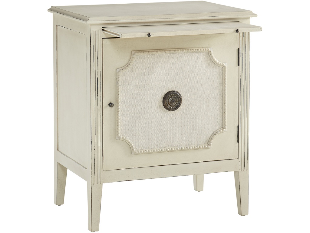 Linen & Beaded Front End Table - image 1