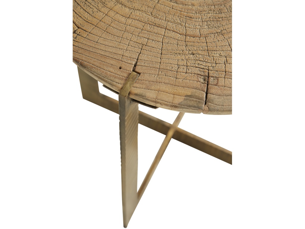 Brass Base Grain End Table - image 1