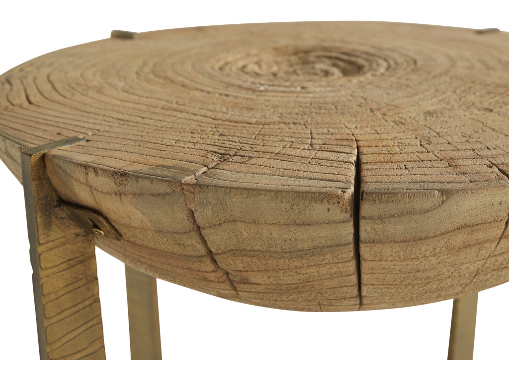 Brass Base Grain End Table - image 2