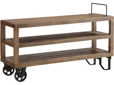 Coalburn Reclaimed Wood Media Console in Russett Brown