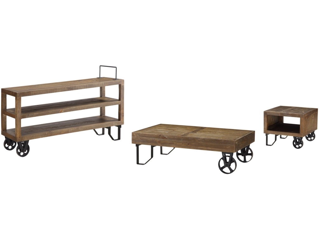 Coalburn Reclaimed Wood Media Console in Russett Brown - image 3
