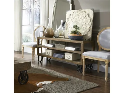 Coalburn Reclaimed Wood Media Console in Russett Brown