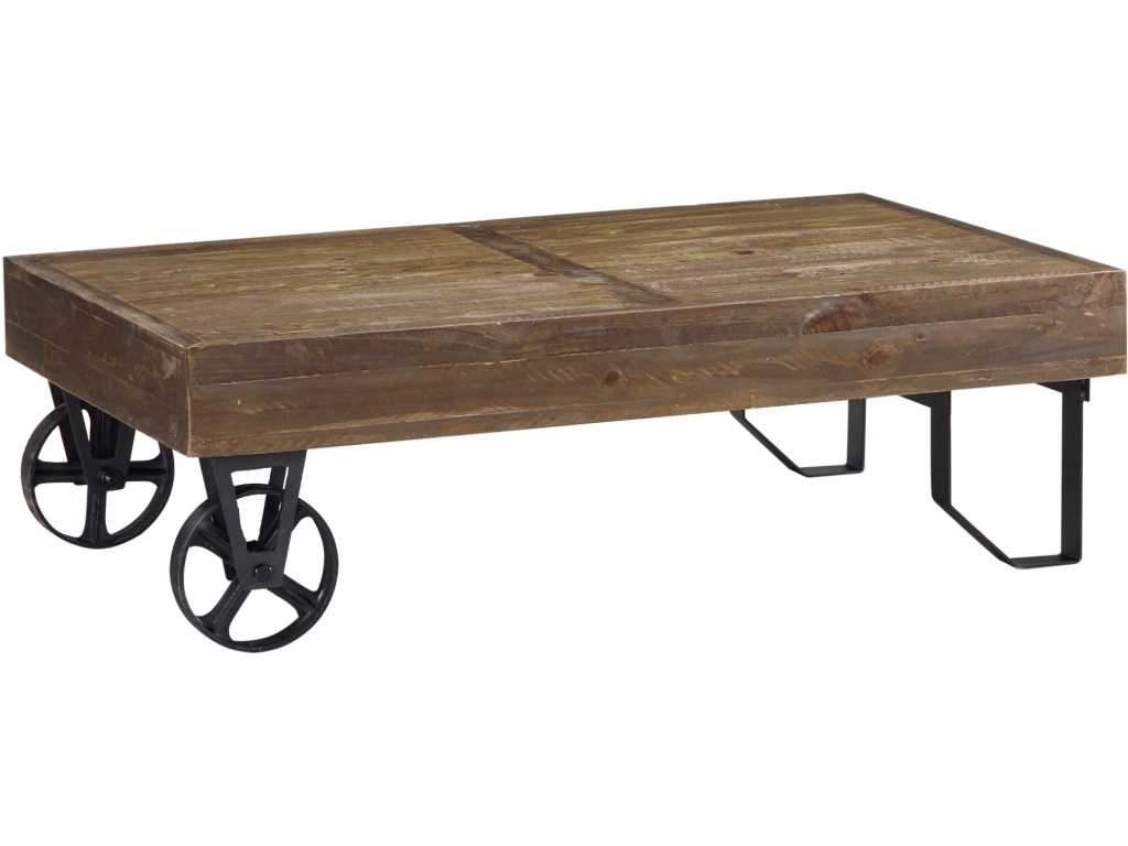 Coalburn Reclaimed Wood Rectangular Coffee Table in Russett Brown - image 1