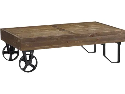 Coalburn Reclaimed Wood Rectangular Coffee Table in Russett Brown - Alternative View