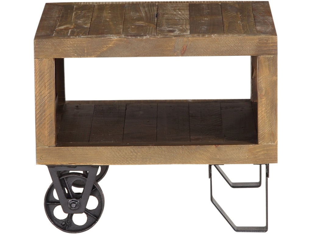 Coalburn Reclaimed Wood Square Side Table in Russett Brown - image 2