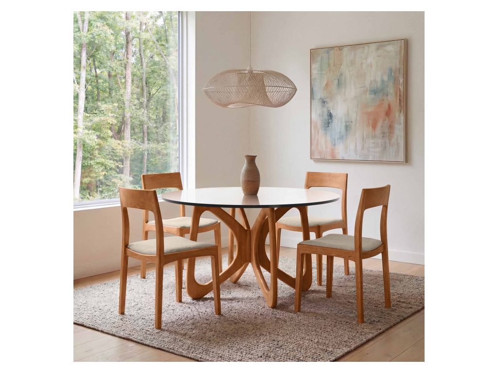 Copeland Furniture Butterfly Round Glass Top Table, alternate view 5