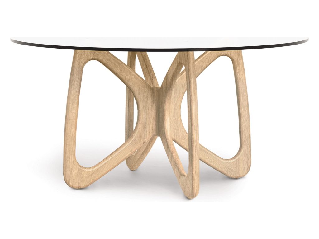 Copeland Furniture Butterfly Round Glass Top Table, alternate view 2