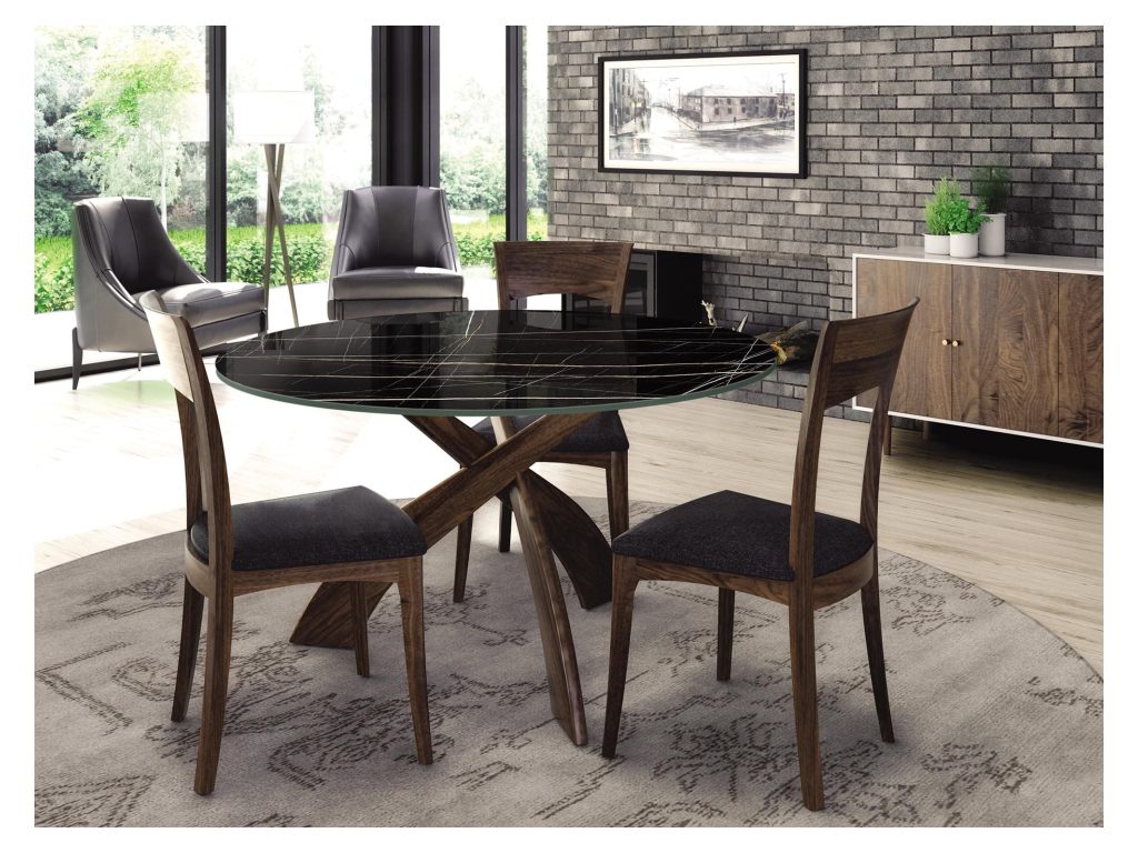 Copeland Furniture Entwine Double Pedestal Rectangular Sintered Stone Top Table, alternate view 1