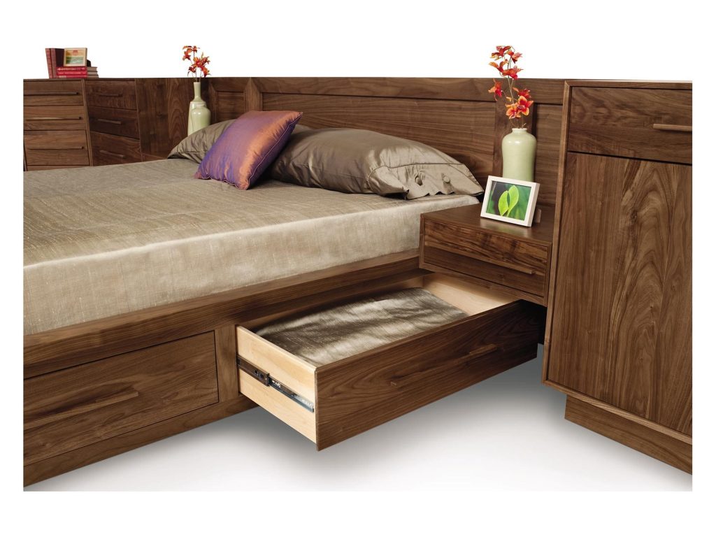 Copeland Furniture Moduluxe Storage Bed with 35″ Panel Headboard, alternate view 2
