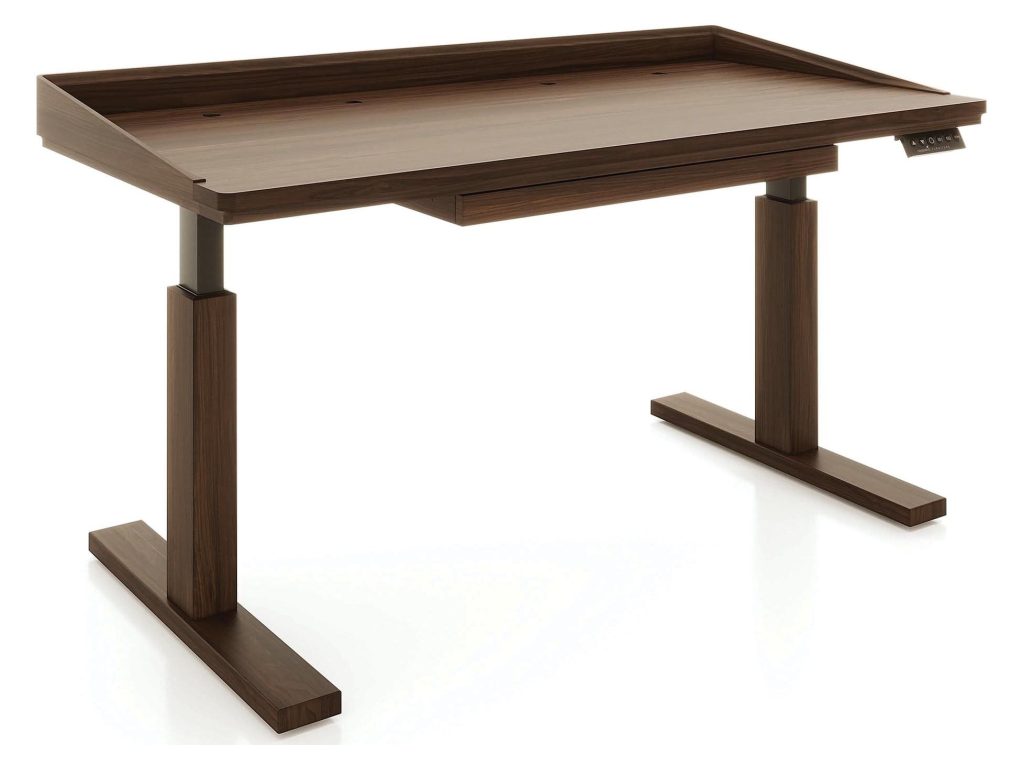 Copeland Furniture Odin 30″ x 60″ Sit-Stand Desk with Pencil Drawer and Wood Legs, primary thumbnail