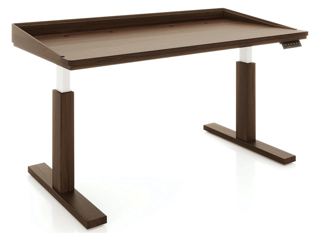 Copeland Furniture Odin 30″ x 60″ Sit Stand Desk with Wood Legs, alternate view 2