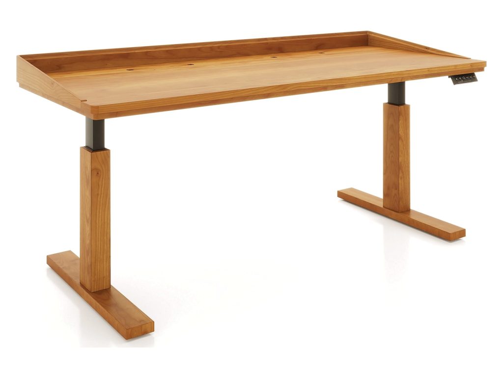 Copeland Furniture Odin 30″ x 72″ Sit Stand Desk with Wood Legs, alternate view 1