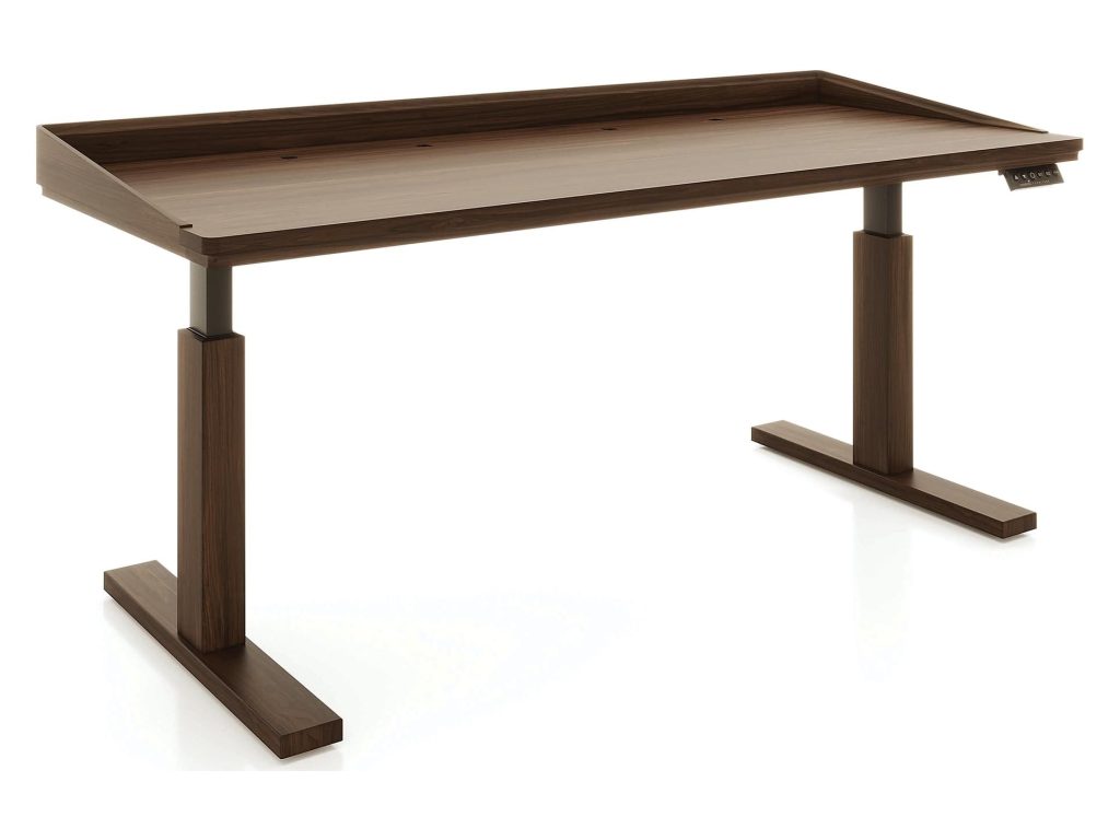 Copeland Furniture Odin 30″ x 72″ Sit Stand Desk with Wood Legs, primary thumbnail