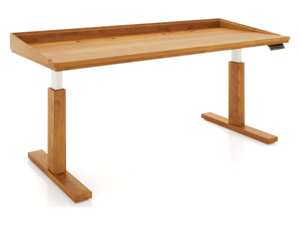 Copeland Furniture Odin 30″ x 72″ Sit Stand Desk with Wood Legs, alternate view 3