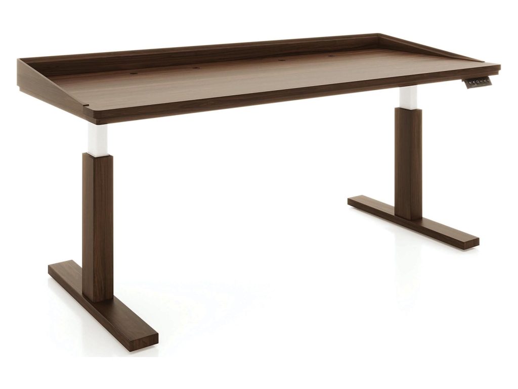 Copeland Furniture Odin 30″ x 72″ Sit Stand Desk with Wood Legs, alternate view 2