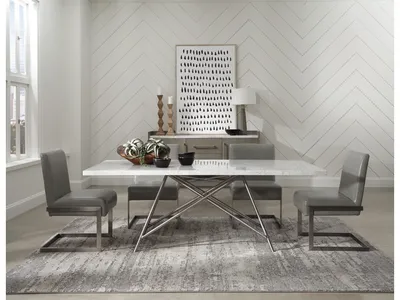 Coral Marble Rectangular Dining Table