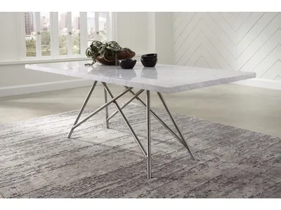 Coral Marble Rectangular Dining Table