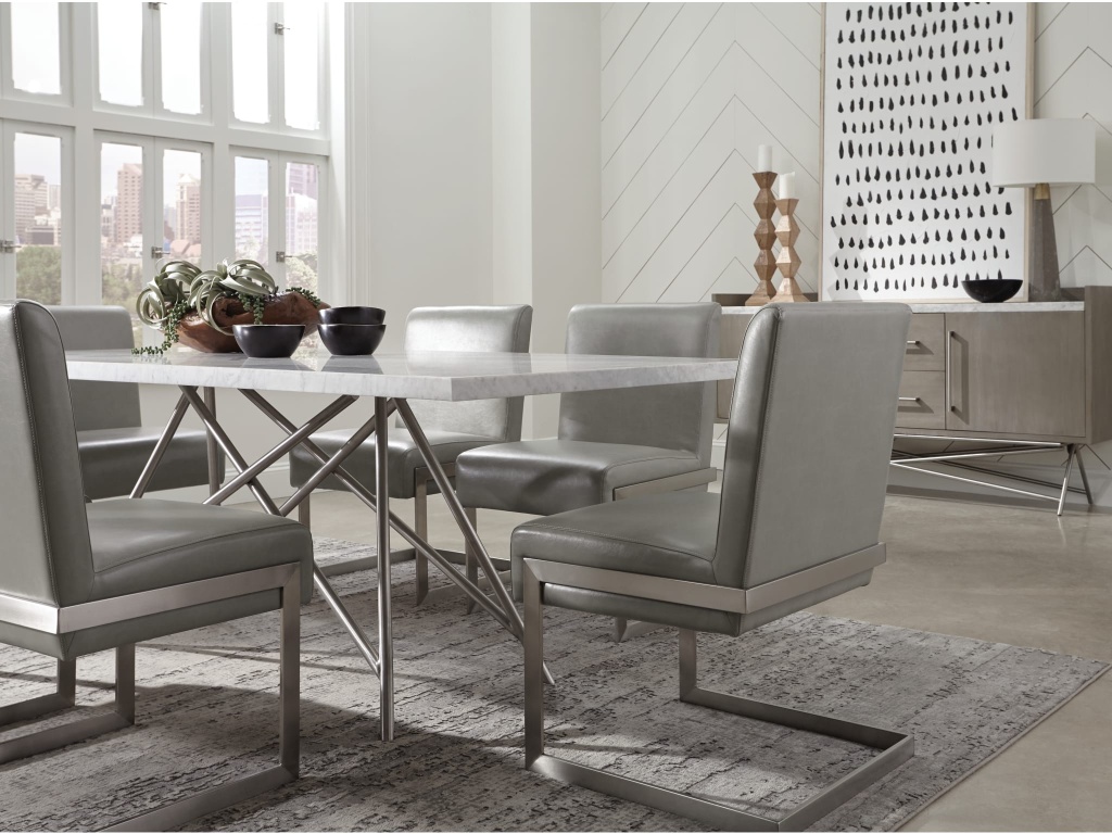 Coral Marble Top Rectangular Sideboard in Antique Grey - image 2