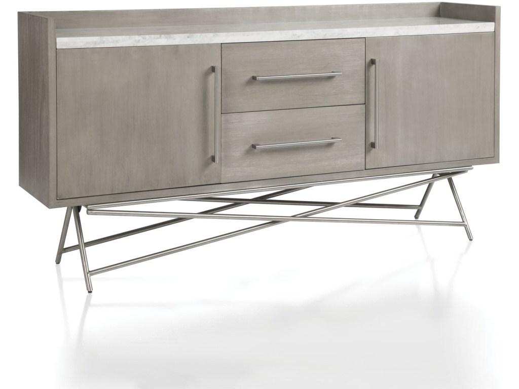 Coral Marble Top Rectangular Sideboard in Antique Grey - image 3