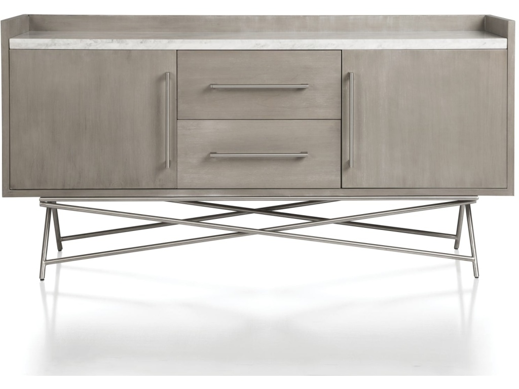 Coral Marble Top Rectangular Sideboard in Antique Grey - image 4