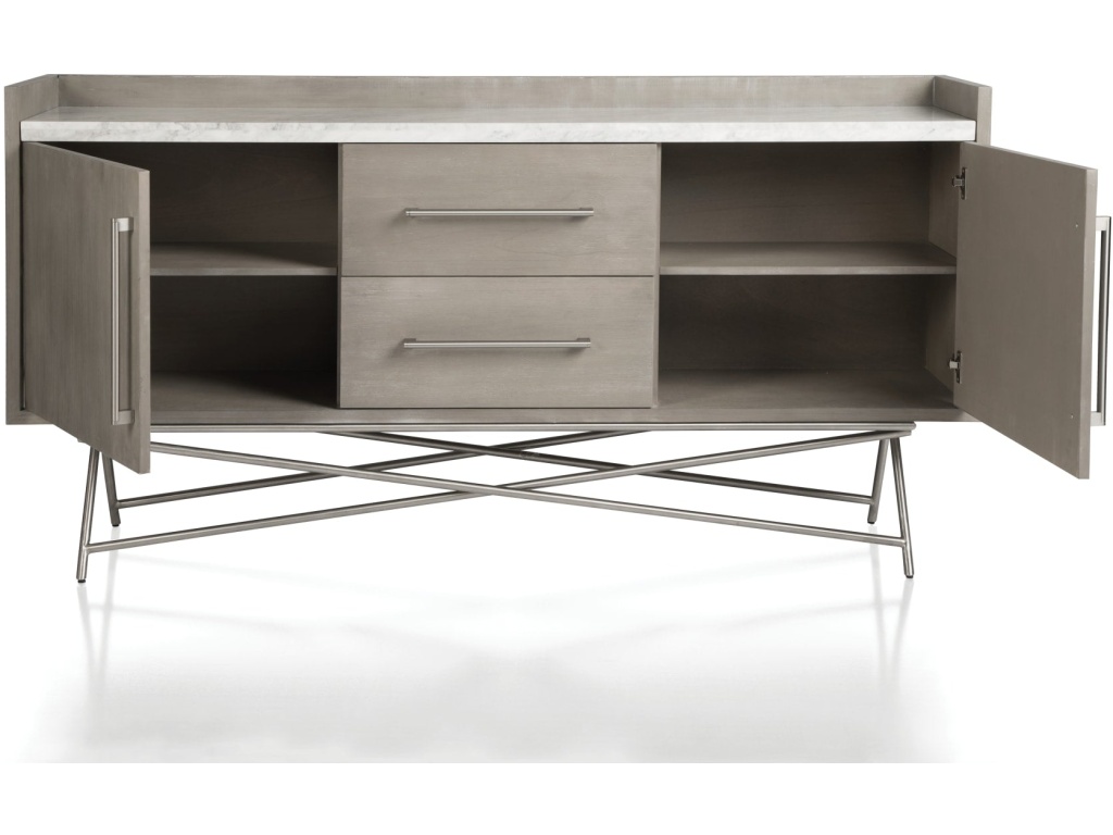 Coral Marble Top Rectangular Sideboard in Antique Grey - image 5