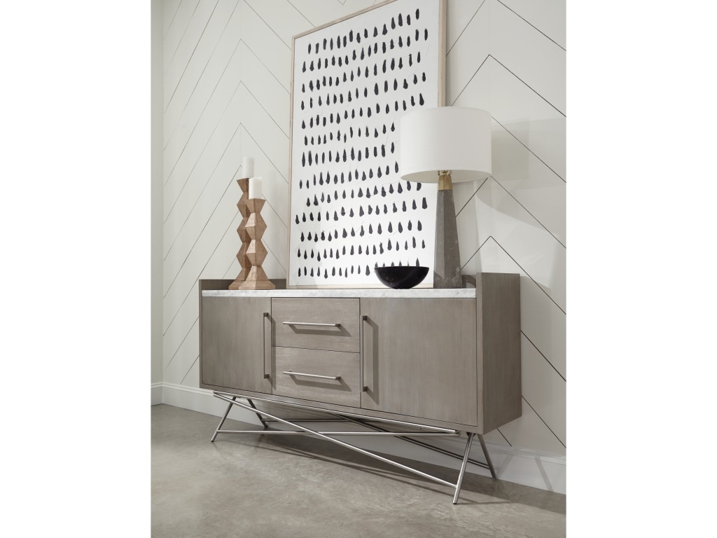 Coral Marble Top Rectangular Sideboard in Antique Grey - main image