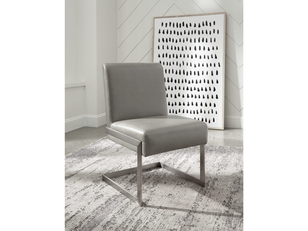 Coral Synthetic Leather Upholstered Dining Chair - main image