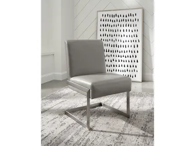Coral Synthetic Leather Upholstered Dining Chair