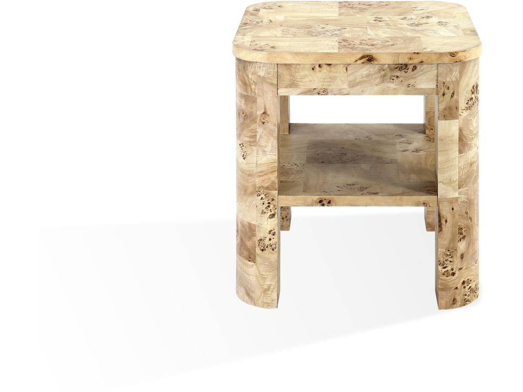 Cosmo Mappa Burl End Table in Amber Kiss - main image