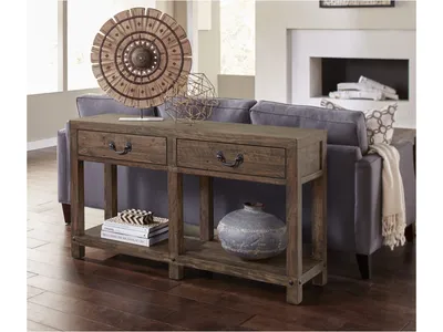 Craster Reclaimed Wood Console Table in Smoky Taupe