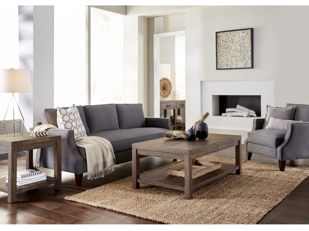 Craster Reclaimed Wood Rectangular Coffee Table in Smoky Taupe - image 1