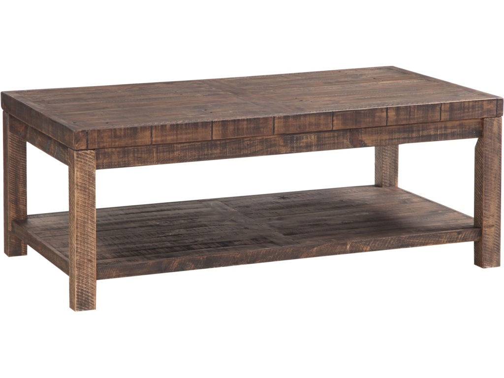 Craster Reclaimed Wood Rectangular Coffee Table in Smoky Taupe - image 2