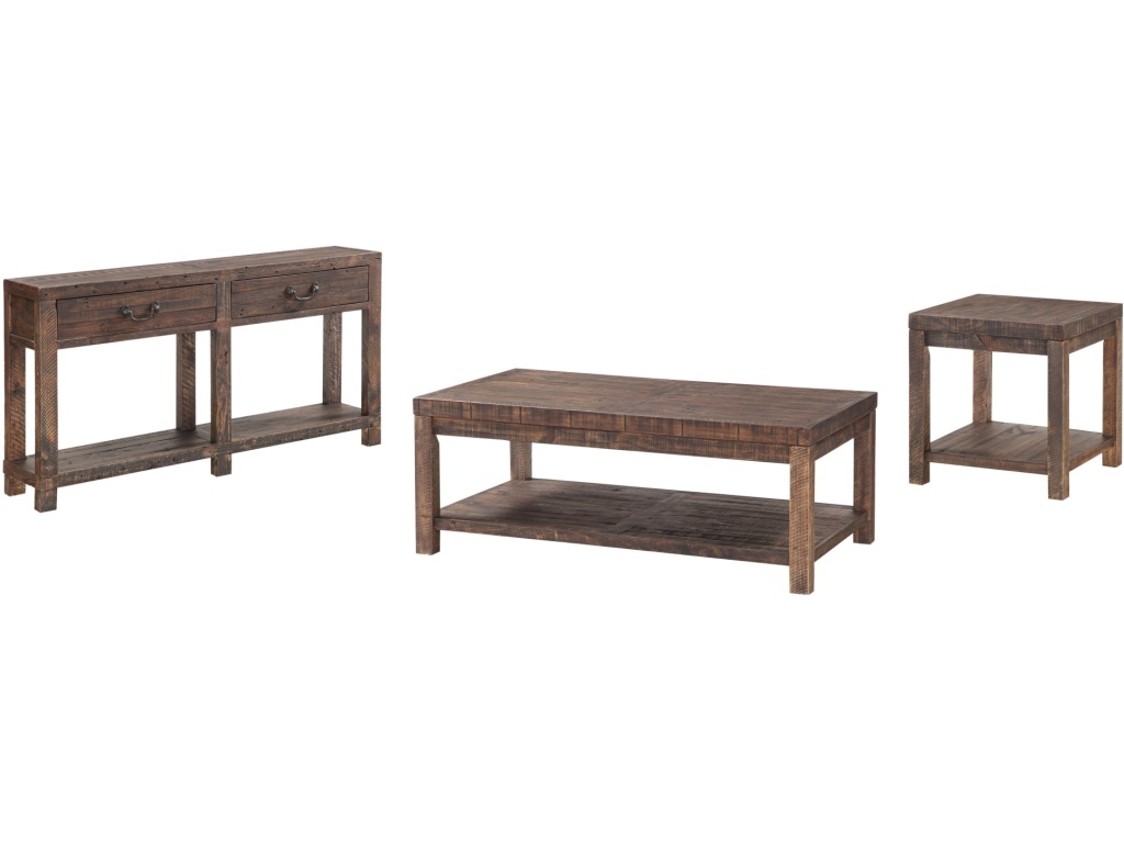 Craster Reclaimed Wood Rectangular Coffee Table in Smoky Taupe - image 4