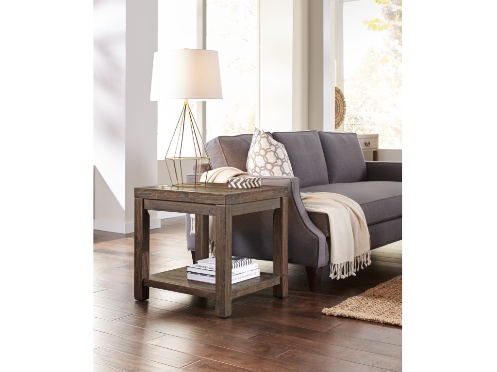 Craster Reclaimed Wood Square Side Table in Smoky Taupe - main image