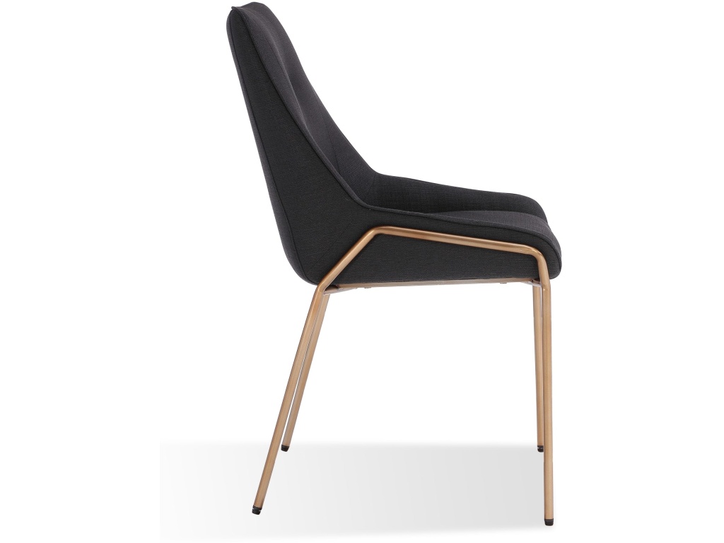 Cyrus Upholstered Dining Chair in Coal Fabric and Brushed Bronze Metal - image 3